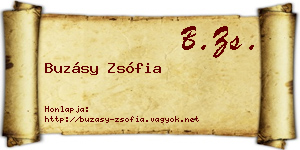 Buzásy Zsófia névjegykártya